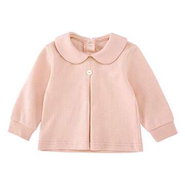 pureborn Baby Toddler Girls Blouse Long Sleeve Collared Cotton Tee Shirts Tops