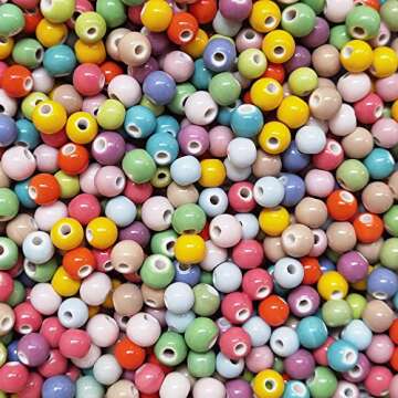 INSPIRELLE 180 Pieces Porcelain Beads Chinese Round Ceramic Beads 8mm for Handmade Jewelry Making Bracelets Necklace Making, Candy