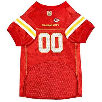 NFL Kansas City Chiefs Dog Jersey, Size: Small. Best Football Jersey Costume for Dogs & Cats. Licensed Jersey Shirt
