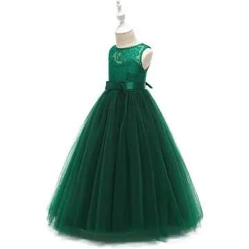 Flower Girls Lace A-Line Dress - Wedding & Party Gown