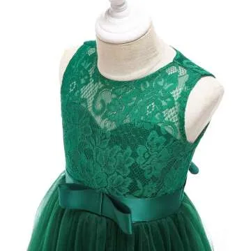 Flower Girls Lace A-Line Dress - Wedding & Party Gown