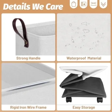 EpicTotes Slim Laundry Basket on Wheels for Easy Carry