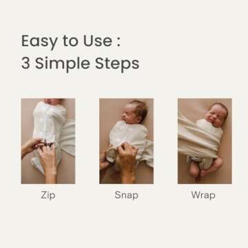 embé 2-Way Starter Baby Swaddle, Newborn Swaddle Sack, Zip & Velcro Baby Wrap, Hip Healthy, Infant,...