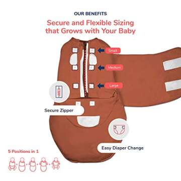 embé 2-Way Baby Swaddle, Newborn Sack, Comfortable & Safe