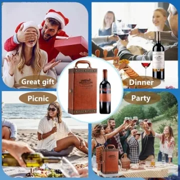 2 Bottle Wine Gift Box & Accessory Set for Gifting