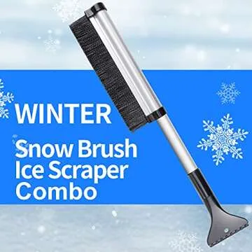 Extendable Snow Brush and Ice Scraper for Easy Snow Removal