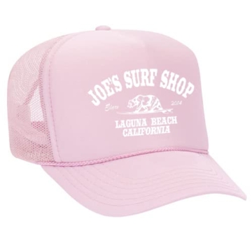 Vibrant JOES SURF SHOP Foam Trucker Hat in Pink