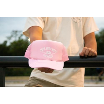 Vibrant JOES SURF SHOP Foam Trucker Hat in Pink