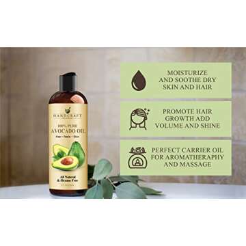 Handcraft Blends Avocado Oil - Pure Natural Carrier Oil for Hair