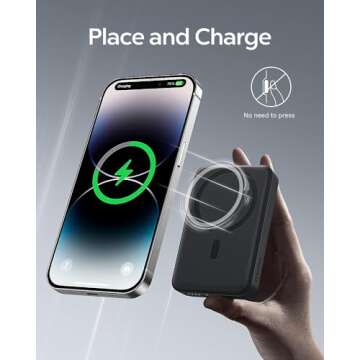 Baseus for MagSafe Portable Charger,10000mAh Wireless Magnetic Power Bank with Type-C Cable 20W PD Charging, Slim Phone Battery Pack for iPhone 16/16 Pro/16 Pro Max, iPhone 15/14/13/12 Series -(Black)