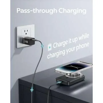 Baseus for MagSafe Portable Charger,10000mAh Wireless Magnetic Power Bank with Type-C Cable 20W PD Charging, Slim Phone Battery Pack for iPhone 16/16 Pro/16 Pro Max, iPhone 15/14/13/12 Series -(Black)