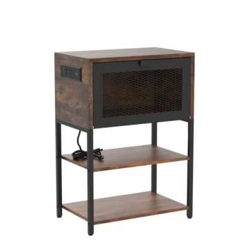 LEBOAHOUS Nightstands with USB Ports Set of 2 for Bedroom