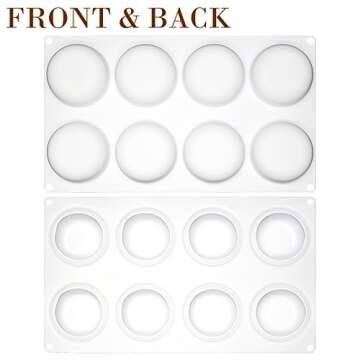 FUNSHOWCASE 8 Cavities Silicone Mold for Baking