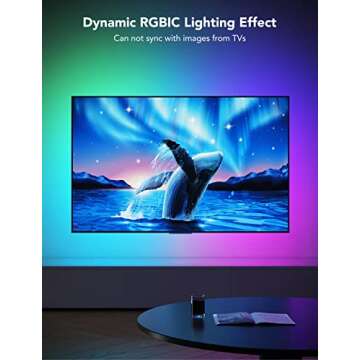 Govee TV LED Backlight, RGBIC Smart LED Strip Lights for 55-65 Inch TVs, Bluetooth and Wi-Fi APP Con...