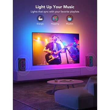 Govee TV LED Backlight, RGBIC Smart LED Strip Lights for 55-65 Inch TVs, Bluetooth and Wi-Fi APP Control, Works with Alexa & Google Assistant, Music Sync, 99+ Scene Modes, Adapter