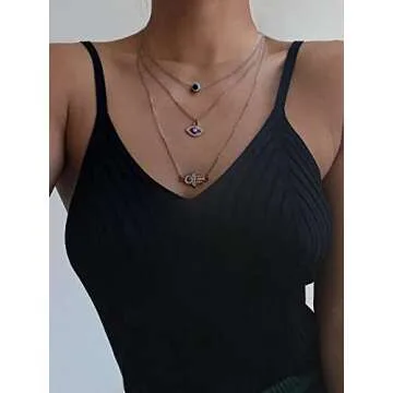 Baydurcan 3pcs Evil Eye Necklace Set for Women