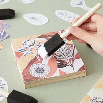 120 Pack Foam Paint Brushes - Bulk 1 Inch Sponge Paint Brush for Acrylic, Watercolor, Staining, Varnishing, Mod Podge