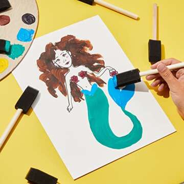 120 Pack Foam Paint Brushes - Bulk 1 Inch Sponge Paint Brush for Acrylic, Watercolor, Staining, Varnishing, Mod Podge