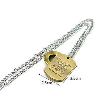 MEETCUTE Anime One Piece Luffy Skeleton The Straw Hat Pirates Rope Chain Pendant Necklace Cap Cosplay