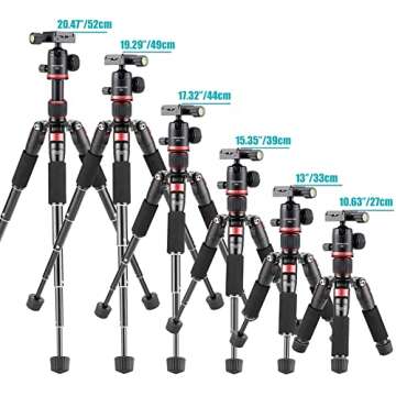 Tabletop Portable Metal Mini Camera Tripod – 20" DSLR Aluminum Travel Tripod