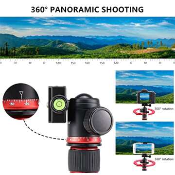 Compact 20" Portable Aluminum Camera Tripod for Travel Photography