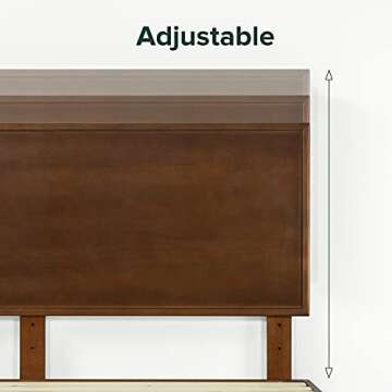 ZINUS Raymond Wood Platform Bed Frame with Adjustable Wood Headboard, Solid Wood Foundation, Wood Sl...