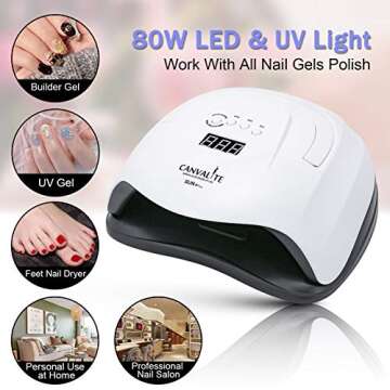 80W UV Nail Lamp for Salon-Quality At-Home Nails