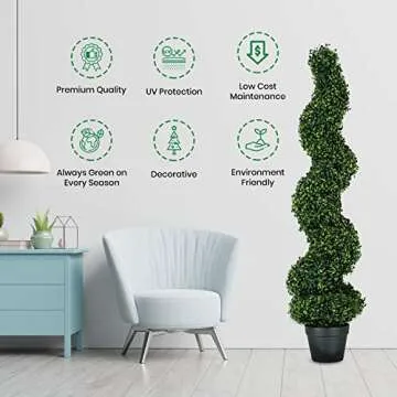 MY LUNA HOME 4ft Topiary Trees - Artificial Boxwood Decor