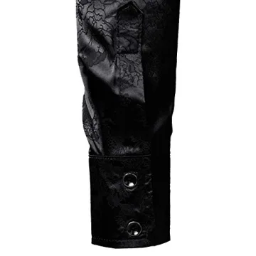 Shiny Satin Rose Floral Dress Shirt for Men