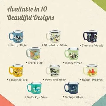 Ceramic Coffee Mug - 15 oz Retro Inspired Camping Mug - for Hot & Cold Drinks - Works as a Tea, Soup, & Coffee Mug - Stylish, Versatile, & Microwaveable Camping Coffee Mugs by Camp Casual