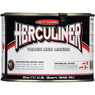 Herculiner Skid Resistant Liquid Gloss Black Textured Truck Bed Liner, Each Quart Covers 12 to 20 Sq...