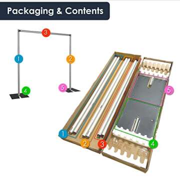 Urquid Linen, (8' Tall x 10' Wide Kit) Pipe and Drape Backdrop Kit for Event Decoration, Backdrops, Photobooths, Tradeshow