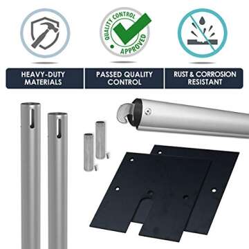 Urquid Linen, (8' Tall x 10' Wide Kit) Pipe and Drape Backdrop Kit for Event Decoration, Backdrops, Photobooths, Tradeshow