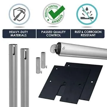 Urquid Linen, (8' Tall x 10' Wide Kit) Pipe and Drape Backdrop Kit for Event Decoration, Backdrops, Photobooths, Tradeshow