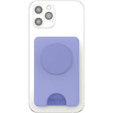 PopSockets Phone Wallet with Expanding Grip and Adapter Ring for MagSafe, Phone Card Holder, Wireless Charging Compatible, Wallet Compatible with MagSafe -Deep Periwinkle
