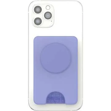 PopSockets Phone Wallet with Expanding Grip and Adapter Ring for MagSafe, Phone Card Holder, Wireless Charging Compatible, Wallet Compatible with MagSafe -Deep Periwinkle
