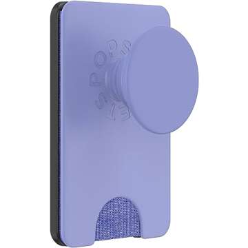 PopSockets Phone Wallet with Expanding Grip and Adapter Ring for MagSafe, Phone Card Holder, Wireless Charging Compatible, Wallet Compatible with MagSafe -Deep Periwinkle