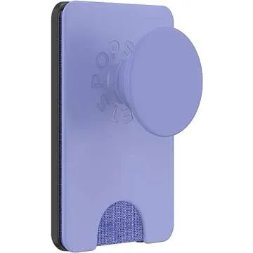 PopSockets Phone Wallet with Expanding Grip and Adapter Ring for MagSafe, Phone Card Holder, Wireless Charging Compatible, Wallet Compatible with MagSafe -Deep Periwinkle