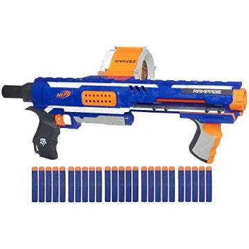 NERF Rampage N-Strike Elite Toy Blaster – High-Capacity 25-Dart Drum with Slam Fire Action for All...