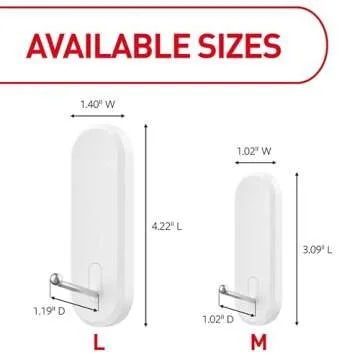 Command Medium Wire Hooks, Holds up to 3 lb, 3 Hooks, 4 Strips, Damage free Hanging Wall Hooks with ...