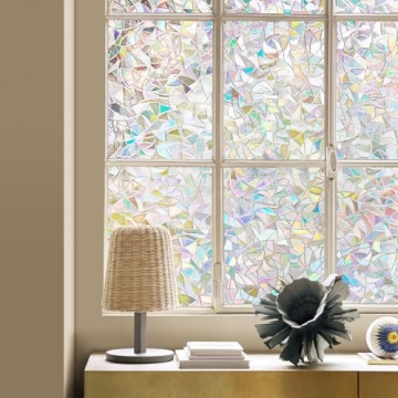 LEMON CLOUD Stained Glass Window Film for Privacy and Beauty