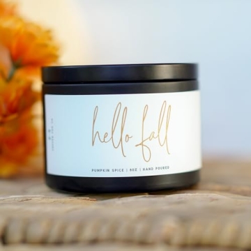 Hello Fall Pumpkin Spice Candles | Handpoured in the USA | Cozy Autumn Ambiance