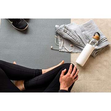 SOMA Glass Water Bottle with Silicone Sleeve, BPA-Free, White, 25oz