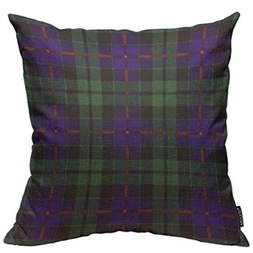 Mugod Throw Pillow Cover Purple Green Red Scot Morrison Clan Plaid Scottish Scotland Home Decorative...