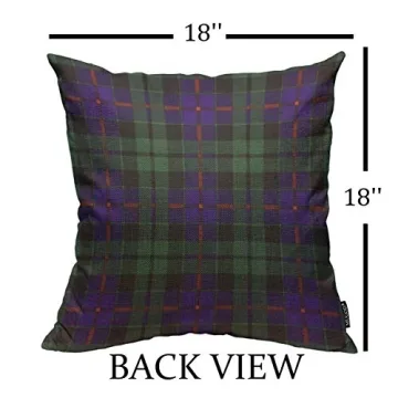 Stylish Mugod Scottish Plaid Pillow Cover 18x18 for Home
