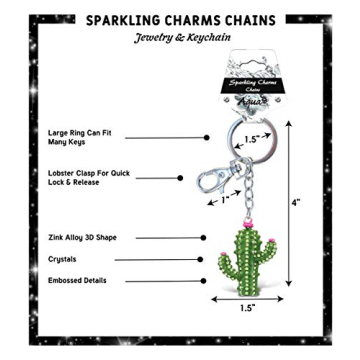 Trendy Sparkling Cactus Keychain for Fashion Lovers