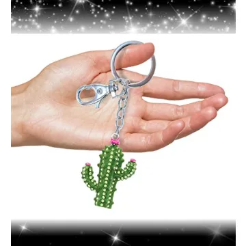 Trendy Sparkling Cactus Keychain for Fashion Lovers