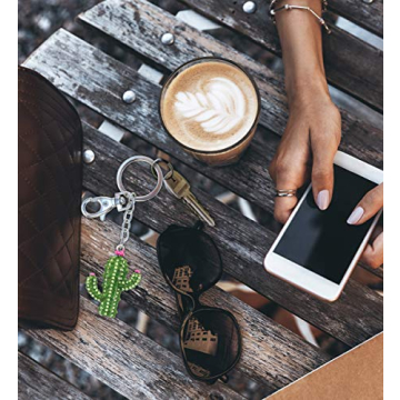 Trendy Sparkling Cactus Keychain for Fashion Lovers