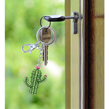 Trendy Sparkling Cactus Keychain for Fashion Lovers