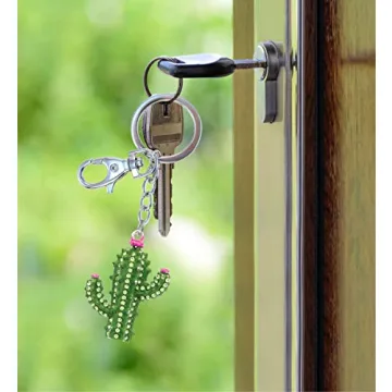 Trendy Sparkling Cactus Keychain for Fashion Lovers